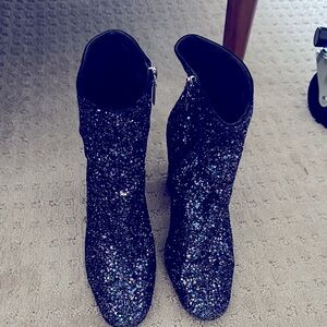 Glittering Black Ankle Booties